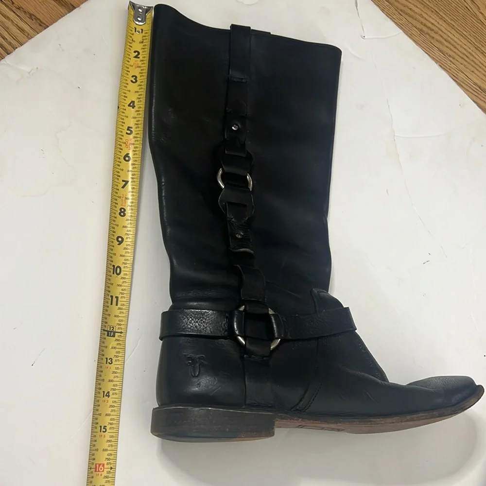 FRYE PAIGE LOOP HARNESS LEATHER BIKER WESTERN RIDING‎ BOOTS SUZE 9B 77540